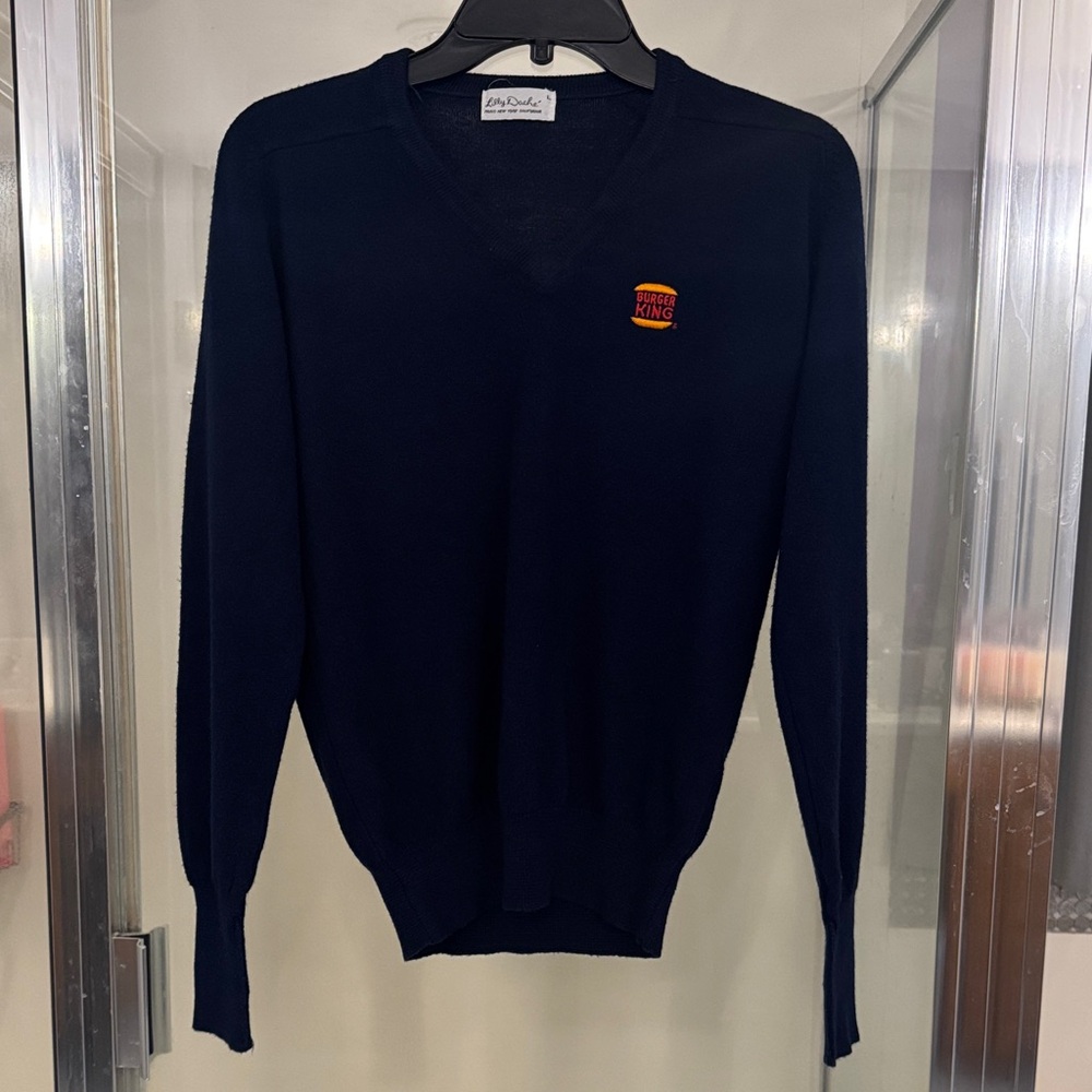 Burger King Navy V-Neck Sweater